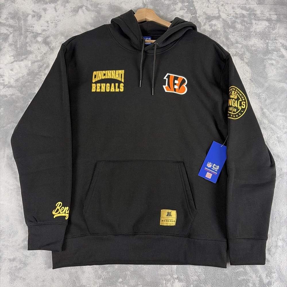 Cincinnati Bengals Pullover NFL Hoodie Ultra Game Black Gold Size Large NWT